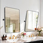 Black Framed Pivot Bathroom Mirror, Adjustable Tilt Wall Mirror