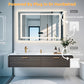 Espejo de baño LED LUVODI con altavoz Bluetooth, espejo de tocador inteligente rectangular con pantalla
