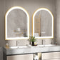 LUVODI Arched LED Bathroom Mirror with Gold Aluminum Alloy Narrow Frame Defogging 3 Color