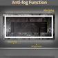 LUVODI LED Rectangular Bluetooth Mirror with Samrt Display Horizontal Hanging