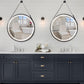 LUVODI Round LED Bathroom Mirror with Black Frame for Bathroom Bedroom Entryway