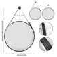 LUVODI Round LED Bathroom Mirror with Black Frame for Bathroom Bedroom Entryway