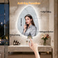 LUVODI Irregular LED Bathroom Mirror, Pebble Oval Backlit Vanity Mirror, Tempered Glass Mirror (2 Buttons)