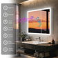 Luvodi - Botiquín LED de 32 x 28 pulgadas con espejo y Bluetooth para baño, antivaho y toma de corriente