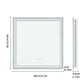 LUVODI 80x80cm Square LED Bathroom Mirror Anti-fog, 3-color Stepless Dimming(Glowing Outer Edge)
