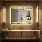 LUVODI LED Bathroom Mirror 3X Magnifier Dimmable Front Light + Backlit Defogging , Memory Function