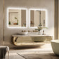 LUVODI 80x80cm Square LED Bathroom Mirror Anti-fog, 3-color Stepless Dimming(Glowing Outer Edge)