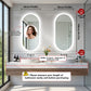 LUVODI Long Oval LED Bathroom Mirror, Tempered Glass Front Lit Vanity Mirror (2 Buttons)