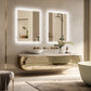 LUVODI Rectangular LED Bathroom Mirror 3Color Defogging Smart Mirror(Glowing Outer Edge)
