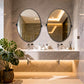 Modern Matte Black Oval Pivot Mirror – Adjustable Tilting Bathroom Vanity Wall Mirror