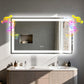 Espejo de baño rectangular de vidrio templado iluminado LUVODI con altavoces Bluetooth (sin pantalla)