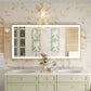 LUVODI Rctangular LED Bathroom Mirror with Gold Aluminum Alloy Narrow Frame Defogging 3 Color