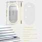 LUVODI Capsule Shape LED Bathroom Mirror with Gold Aluminum Alloy Narrow Frame Defogging 3 Color