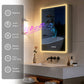 Luvodi - Armario de baño con espejo LED, altavoz Bluetooth, botiquín iluminado y toma de corriente (50 x 70 cm)
