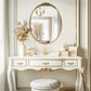 Oval Mirror with Rose Antique Gold Frame 23.6x31.6 Inch