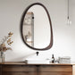Modern Farmhouse Decorative Asymmetrical Wall Mirror Black Walnut Wood Framed
