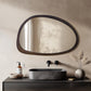 Modern Farmhouse Decorative Asymmetrical Wall Mirror Black Walnut Wood Framed