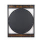 Industrial Retro Metal Round Wall Mirror with Square  Wood Frame