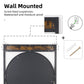 Industrial Retro Metal Round Wall Mirror with Square  Wood Frame