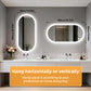 LUVODI Long Oval LED Bathroom Mirror, Tempered Glass Front Lit Vanity Mirror (2 Buttons)