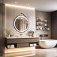 LUVODI Lighted Bathroom Mirror with Strap Round LED Bathroom Mirror