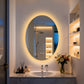 LUVODI Oval LED Bathroom Mirror, Tempered Glass (Glowing Outer Edge)