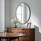 Oval Wall Mirror with Black Frame for Living Room, Bedroom