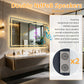 LUVODI LED Bluetooth Bathroom Mirror with Display, Rectangular Lighted Bathroom Mirror with Tempered Glass, Frontlit and Backlit Vanity Mirror