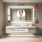 LUVODI LED Bluetooth Bathroom Mirror with Display, Rectangular Lighted Bathroom Mirror with Tempered Glass, Frontlit and Backlit Vanity Mirror