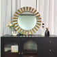 Contemporary Decorative Wall Mirror Round Starburst Mirror w/ Glass Beveled Edge for Living Room