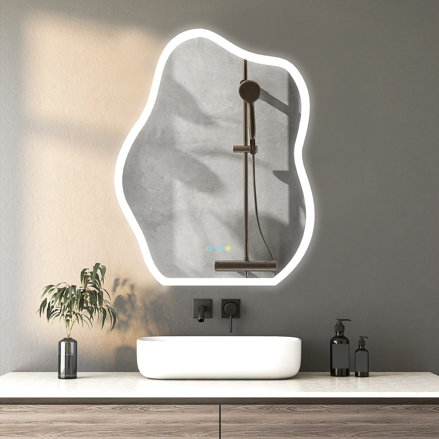 LUVODI Cloud Crystal-like Lighted Bathroom Mirror w/ Backlit 23.6x31.5 inch