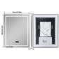 LUVODI LED Bluetooth Bathroom Mirror with Display, Rectangular Lighted Bathroom Mirror with Tempered Glass, Frontlit and Backlit Vanity Mirror