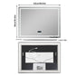 LUVODI LED Bluetooth Bathroom Mirror with Display, Rectangular Lighted Bathroom Mirror with Tempered Glass, Frontlit and Backlit Vanity Mirror