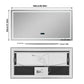LUVODI LED Bluetooth Bathroom Mirror with Display, Rectangular Lighted Bathroom Mirror with Tempered Glass, Frontlit and Backlit Vanity Mirror