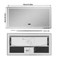 LUVODI LED Bluetooth Bathroom Mirror with Display, Rectangular Lighted Bathroom Mirror with Tempered Glass, Frontlit and Backlit Vanity Mirror