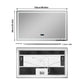 LUVODI LED Bluetooth Bathroom Mirror with Display, Rectangular Lighted Bathroom Mirror with Tempered Glass, Frontlit and Backlit Vanity Mirror