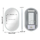 LUVODI Long Oval LED Bathroom Mirror, Tempered Glass Front Lit Vanity Mirror (2 Buttons)