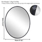 Oval Wall Mirror with Black Frame for Living Room, Bedroom