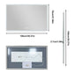 LUVODI Rectangular LED Bathroom Mirror with Defogger, Front-Lit Wall Mounted Vanity Mirror