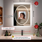 LUVODI  Frameless Tempered Glass LED Bathroom Mirror, Backlit with Round Front Light