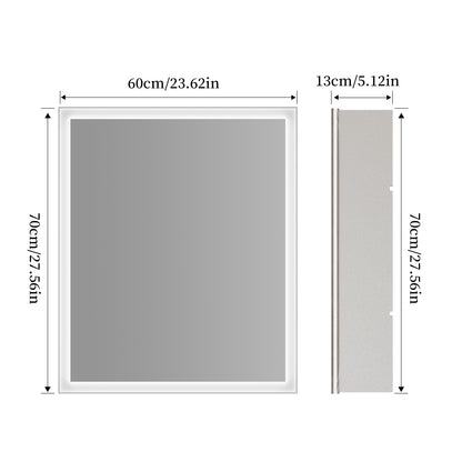 Espejo de baño con Bluetooth y LED LUVODI, 500 x 600 mm, 600 x 700 mm, 3 colores, antivaho