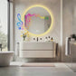 LUVODI Round Bluetooth Bathroom Mirror with Speaker, No Display 31.5 in