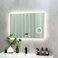 Espejo de baño con Bluetooth LUVODI, espejo de maquillaje con aumento de 3X y visualización de fecha y hora.