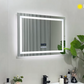 Espejo de baño LED LUVODI con altavoz Bluetooth, espejo de tocador inteligente rectangular con pantalla