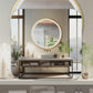 LUVODI Round LED Bathroom Mirror with Gold Aluminum Alloy Frame Sand to the Edge Mirror