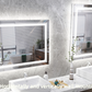 LUVODI Rectangular LED Bathroom Mirror Backlit + Front Lighted, Defogging