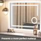 LUVODI LED Bathroom Mirror 3X Magnifier Dimmable Front Light + Backlit Defogging , Memory Function