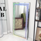 Full Length Mirror with RGB Lights Wall Hanging Mirror Crush Diamond Inlay for Living Room, Bedrooms, Cloakrooms