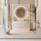 LUVODI Round LED Bluetooth Bathroom Mirror with Smart Display 80x80cm