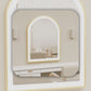 LUVODI Arched LED Bathroom Mirror with Gold Aluminum Alloy Narrow Frame Defogging 3 Color